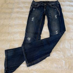 Silver AIKO bootcut Distressed jeans
